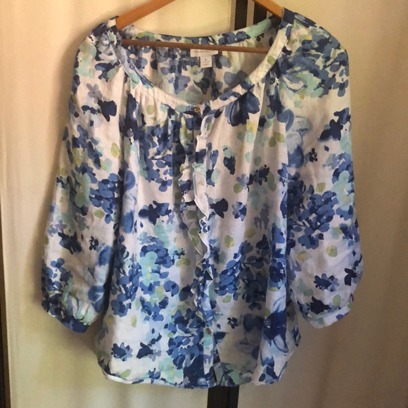 Pretty bright linen top - Picture 1 of 5